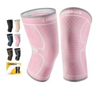 CAMBIVO 2 Pièces Genouillère Sport de Compression Antidérapantes | Genouillere Arthrose Genou, Genouillere Ligamentaire pour Musculation, Running, Volleyball, Basketball, Gym, Sport