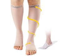 CAMBIVO Bas de Contention Pied Ouvert, Chaussettes de Contention Femme Homme, Chaussettes de Compression Classe 2 20-30mmHg pour Varices, l'œdème, Circulation Sanguine Jambes, Voyage