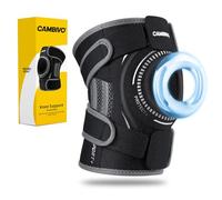 CAMBIVO Genouillere Arthrose Genou Réglable, Genouillere Ligamentaire Genou avec Stabilisateurs Latéraux et Coussinets en Gel, Genouillère Rotulienne Respirante pour ACL M rthrite