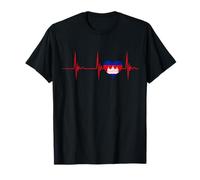 Cambodge Heartbeat Pulse EKG Palais du drapeau cambodgien T-Shirt