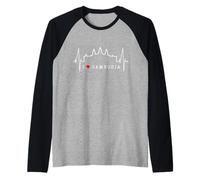 Cambodge Skyline Battement Cœur SIEM Raep I Love Angkor Wat Manche Raglan
