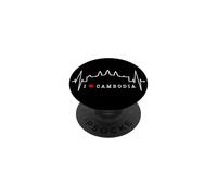 Cambodge Skyline Battement Cœur SIEM Raep I Love Angkor Wat PopSockets PopGrip Adhésif