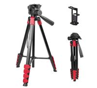 CAMBOFOTO Trépied pour Appareil Photo 172CM, Trépied Léger pour Smartphone, Trépied en Aluminium avec Pince et Sac de Transport, Compatible avec Tablettes, Smartphones, Appareils Photo Reflex