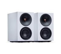 Cambridge Audio L/R S - 100W Enceintes Stéréo Actives Compactes avec Bluetooth aptX HD, USB Audio, Entrées Aux & Optique, Sortie Caisson, Télécommande, Room Positioning, DynamEQ - Blanc