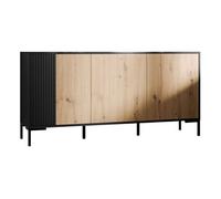 Cambridge - buffet bas - effet bois et noir - 150 cm - Bois / Noir