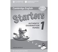 Cambridge English Starters 1 for Revised Exam from 2018 Answer Booklet: Authentic Examination Papers