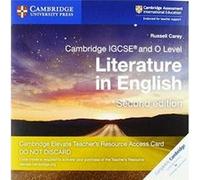 Cambridge International Igcse: Cambridge Igcse (R) And O Level Literature In English Cambridge Elevate Teacher's Resource Access Card
