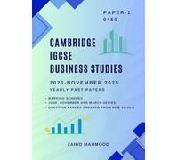 Cambridge IGCSE Business Studies (0450) Paper 1: Past Papers Practice Book