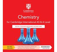 Cambridge International As & a Level Chemistry Digital Teacher's Resource Access Card [3]