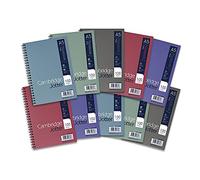 Cambridge Jotter Cahier à spirale avec couverture cartonnée et marge 100 pages Format A5 Vert Bleu Gris Rouge Violet lot de 10