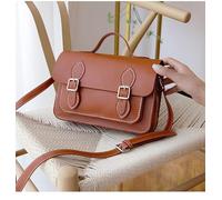 Cambridge Kit de fabrication de sac à main en cuir synthétique fait à la main, sac à bandoulière, point de couture pour femme et fille, cadeau d'anniversaire, de vacances (4. marron)