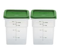Cambro 4SFSPP190 Récipient translucide de 4 l avec couvercle vert Kelly SFC2452, 4 l, lot de 2