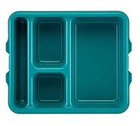 Cambro Camwear 9114CW414 Boîte de 24 plateaux 4 compartiments Bleu sarcelle