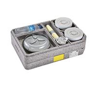Cambro CW811 Tablotherm Système de livraison de repas avec plats 1 assiette de 21 cm, 2 bols de 14 cm, couvercles réutilisables, 118 x 370 x 530 mm
