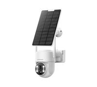 Camcamp Caméra de surveillance solaire 2K PTZ - Caméra solaire extérieure WiFi - Vision nocturne couleur - Détection de mouvement PIR - Conversation bidirectionnelle