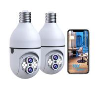Camcamp Caméra Surveillance Ampoule Extérieure Étanche,2K Ampoule Camera Surveillance WiFi,PTZ 360 degrés,caméra cachée, Vision Nocturne Couleur, Sécurité Intelligente pour Maison Exterieur Interieur