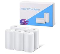 CAMCLID Lot de 6 rouleaux de papier thermique blanc pour enfants, motif sans encre spécial pour enfants, compatible avec la plupart des appareils photo instantanés pour enfants (papier)