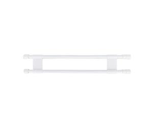 Camco 34" Double RV Refrigerator Bar, Holds Food and Drinks in Place During Travel, Prevents Messy Spills, Spring Loaded and Extends Between 19" and 34" - White (44074)