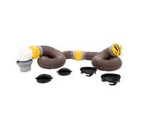 Camco 39634 Revolution 20' Sewer Hose Kit with 360 Degree Swivel Fittings and 4-in1 Elbow Adapter, Ready to Use Kit with Hose and Adapter (Frustration-Free Packaging)