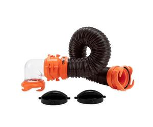 Camco 39768 RhinoFLEX Kit de tuyau d'égout pour réservoir de 91,4 cm, avec coude transparent à 90 °, construction en polyoléfine renforcée en fil d'acier, 4 broches à baïonnette à chaque extrémité