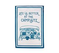 Camco 53307 Life is Better at the Campsite Garden Flag, 12-inch x 18-inch - The Perfect Greeting for Your Yard or Campsite - Features an RV Camper Design