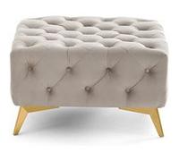 Camden - pouf chesterfield en velours - pieds en métal doré - Beige Beige