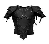 CAMDOM Armure de poitrine médiévale pour homme Viking Chevalier Ceinture de poitrine Armure Guerrier Réglable PU Cuir Armure, noir, taille unique