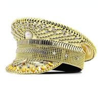CAMDOM Chapeau de capitaine militaire, chapeau de festival de musique, chapeau unique pour adultes, casquette steampunk accessoires de costume