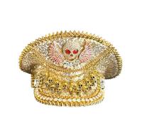 CAMDOM Chapeau de capitaine pour femme avec paillettes et strass