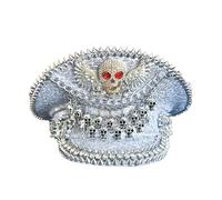 CAMDOM Chapeau de capitaine pour femme avec paillettes et strass