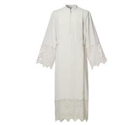 CAMDOM Robe de clergé ALB blanche pour adultes, robe longue plissée en dentelle, robe de vestibule, église, baptême, costume de prêtre, blanc, M