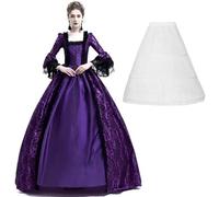 CAMDOM Robe de Soirée Victorienne Baroque Médiévale pour Femme Élégante, Tenue Gothique Longue Cocktail Vintage Style Princesse Opulence Bal Renaissance Événement Formel Chic et Romantique