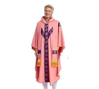 CAMDOM Robes de Clergé pour Hommes Chasuble Prêtre Vêtement Catholique Tenue d'Église Père Pape Messe avec Étole à Glands