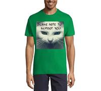 Came Here to Murder You Feral Cat Art Crew Neck Cotton Men's T-Shirt Kelly Green, vert kelly, S