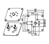 Came Plaque avec pivot pour Mom5 et Mo6