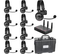 Came-TV Confezione da 9 cuffie interfoniche wireless Waero, sistema di comunicazione interfonico full-duplex, distanza fino a 1200 piedi, con microfono ENR con cancellazione del rumore e funzione mute