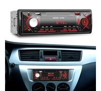 CAMECHO 1 Din Radio Bluetooth avec FM BT Autoradio Mains Libres Haut-Parleur Rouge Rétro-Éclairage 2 USB AUX-in Connecteurs 10.8V-16V Lecteur MP3 de Voiture