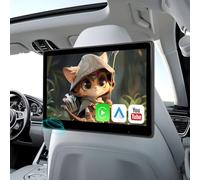 CAMECHO 10.1 Pouces IPS HD Écran Tactile Lecteur Portable Voiture, Moniteur Vidéo avec Appuie-tête Compatible Wireless Carplay/Android Auto Super Link Bluetooth FM, Type-C/USB Plug&Play+64G/Carte TF