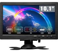 CAMECHO 10,1 Pouces Mini écran PC Moniteur, LCD 1024x600 VGA HDMI BNC AVI HD CCTV Couleur Entrée PC DVR Moniteur de Sauvegarde de Voiture Et écran de sécurité à Domicile