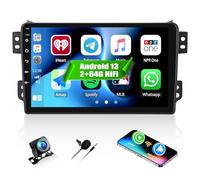 CAMECHO 2+64G 9 Pouces HIFI Autoradio pour Suzuki Splash Ritz/Opel Agila 2004-2014, Android 13 Sans Fil Carplay Bluetooth HD Touchscreen Radio avec Android Auto GPS WIFI FM/RDS +Canbus Caméra de Recul