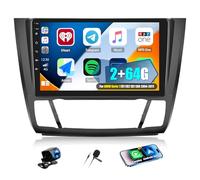 CAMECHO 2+64G Android 13 Autoradio 9 Pouces pour BMW Série 1 E81 E82 E87 E88 2004-2011 avec Carplay Android Auto sans Fil, GPS Navi Radio Écran Tactile HD avec Bluetooth WiFi RDS FM + Caméra de Recul