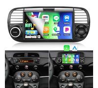 CAMECHO 2+64G Android 13 Autoradio pour Fiat 500 2007-2015, 7 Pouces sans Fil Carplay Android Auto Bluetooth Radio avec Écran Tactile HD WiFi GPS HiFi Mirror Link FM RDS Commandes au Volant +Canbus