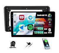CAMECHO 4+128G 9" Android 15 Autoradio pour Audi A3 2003-2013 avec Caméra de Recul, Wireless Carplay Bluetooth Radio avec Android Auto FM/RDS GPS WiFi Mirror Link +Canbus HD 1280 * 720 Écran Tactile