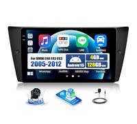 CAMECHO 4+128G Android 15 Autoradio pour BMW E90 E92 E93 2005-2012 avec Caméra de Recul, 9 Pouces Radio Bluetooth avec GPS Navigation, Carplay sans Fil, Android Auto, GPS WiFi FM/RDS Mirror Link