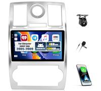 CAMECHO 4+128G Android 15 Autoradio pour Chrysler 300C 300 2005-2009 avec Caméra de Recul, 9 Pouces Bluetooth Radio Carplay Android Auto sans Fil avec WiFi GPS FM/RDS Mirror Link+Canbus