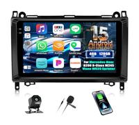 CAMECHO 4+128G Android 15 Autoradio pour Mercedes-Benz W245 B200 Viano W639 Sprinter, 9 Pouces Radio Bluetooth GPS WiFi sans Fil Carplay Android Auto FM RDS + Caméra de Recul
