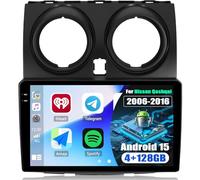 CAMECHO 4+128G Android 15 Navi Autoradio 9 Pouces pour Nissan Qashqai 2006-2016 avec Caméra de Recul, Bluetooth Radio avec Carplay sans Fil Android Auto GPS FM/RDS WiFi Mirror Link + Écran 1280 * 720
