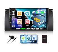 CAMECHO 4+64G 8-Cœur Autoradio Android 13 pour BMW X5 E39 E53 E38 M5, 9" Écran Tactile Wireless Carplay Android Auto Bluetooth Radio avec GPS WiFi FM/RDS DSP Mirror Link +Canbus SWC 2USB Microphone