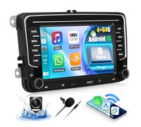 CAMECHO 4+64G 8-Cœurs 7" Autoradio pour VW Passat Golf Jetta EOS Polo Touran Seat Sharan, Android 13 Wireless Carplay Bluetooth Radio avec Android Auto GPS WiFi FM/RDS DSP +Canbus Caméra de Recul