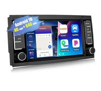 CAMECHO 4+64G Android 15 autoradio pour VW Touareg Transporter T5 Multivan 2004-2011 avec Carplay Android Auto Bluetooth 5.0,8 Pouces 2 Din avec GPS WiFi DSP FM/RDS SWC et USB